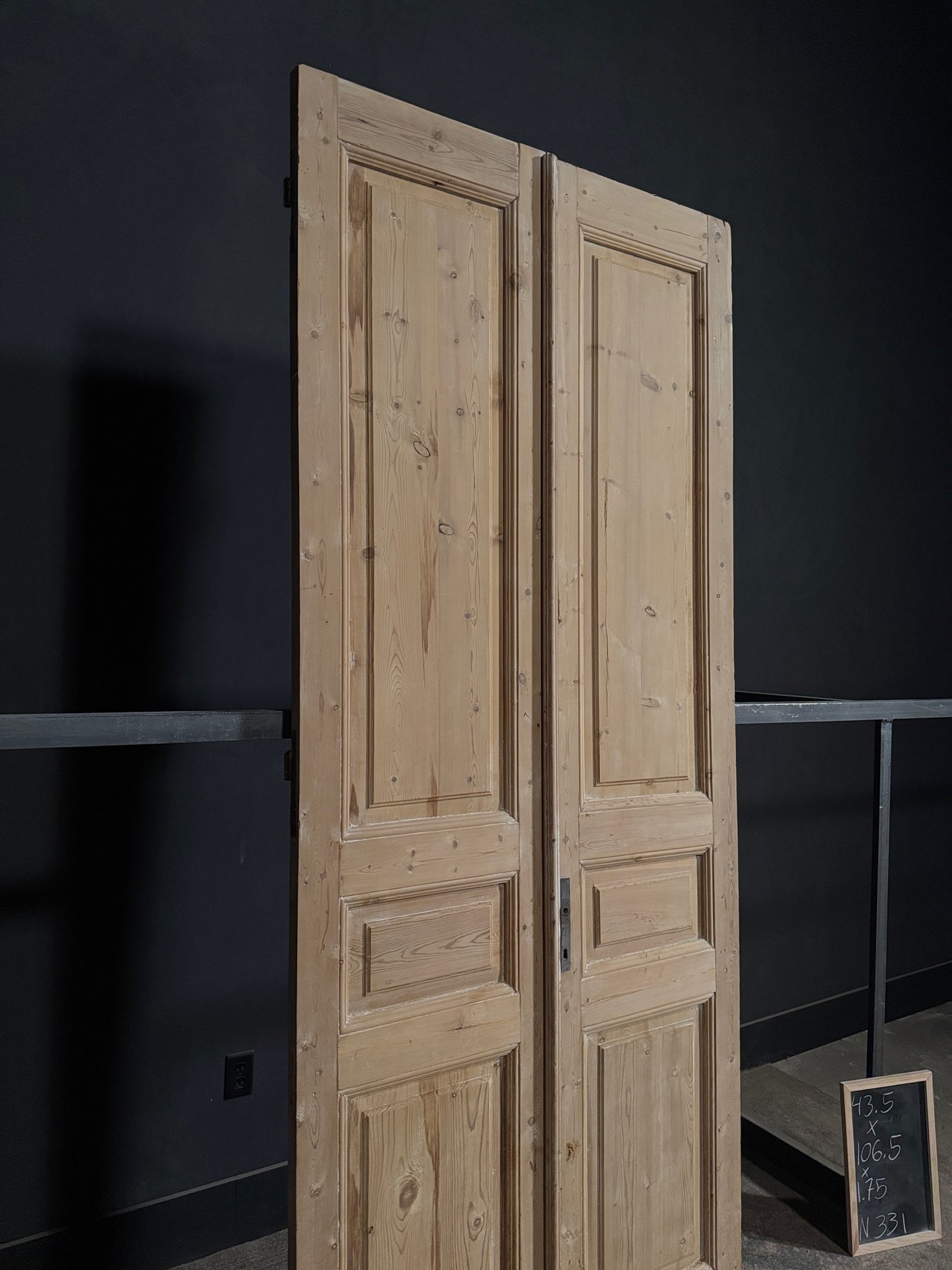 Antique 3 Panel Solid Double Doors - 43.5x106.5 - N331