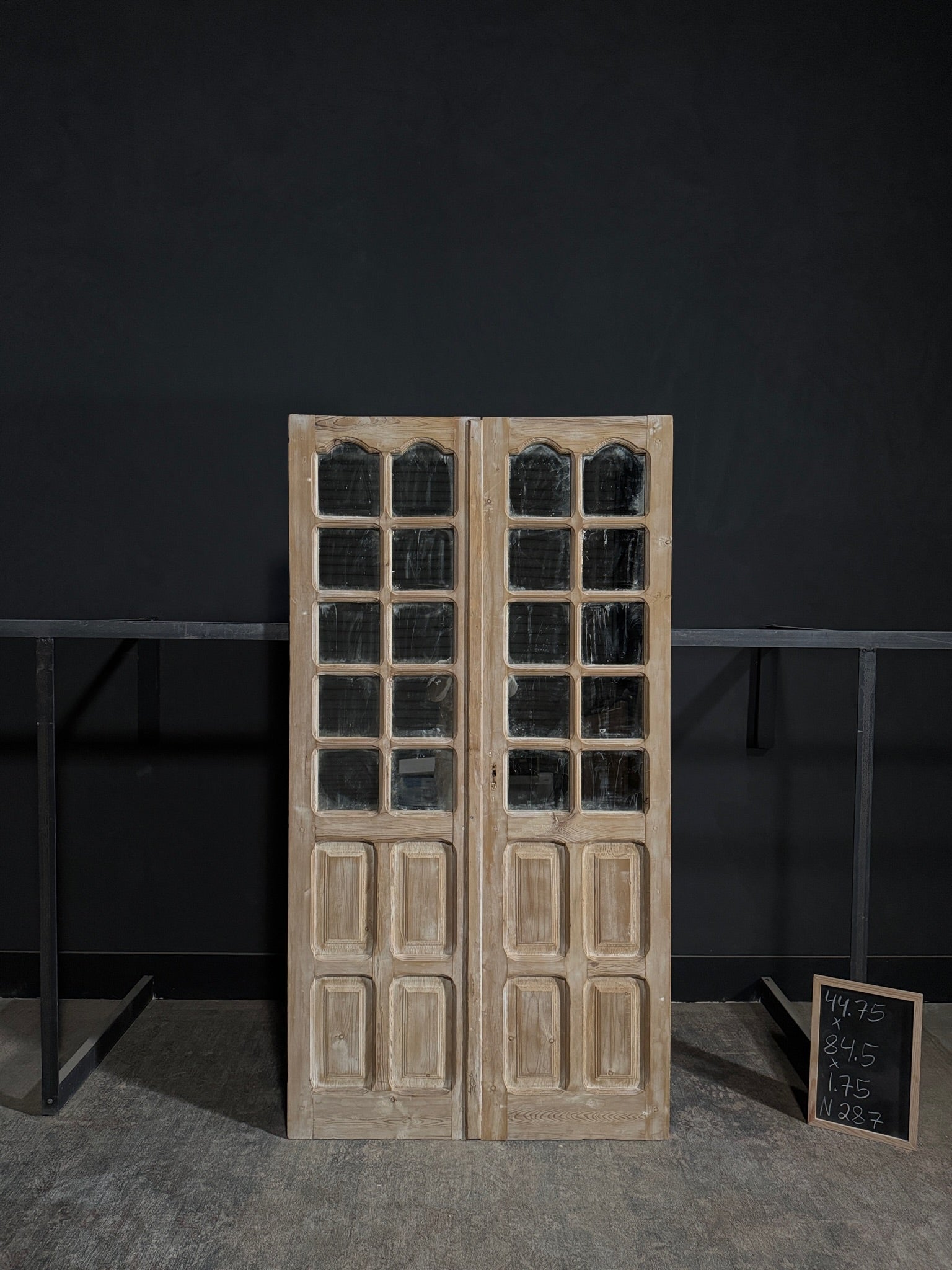 Antique Mirrored 10 Lite French Doors - 44.75x84.5 - N287