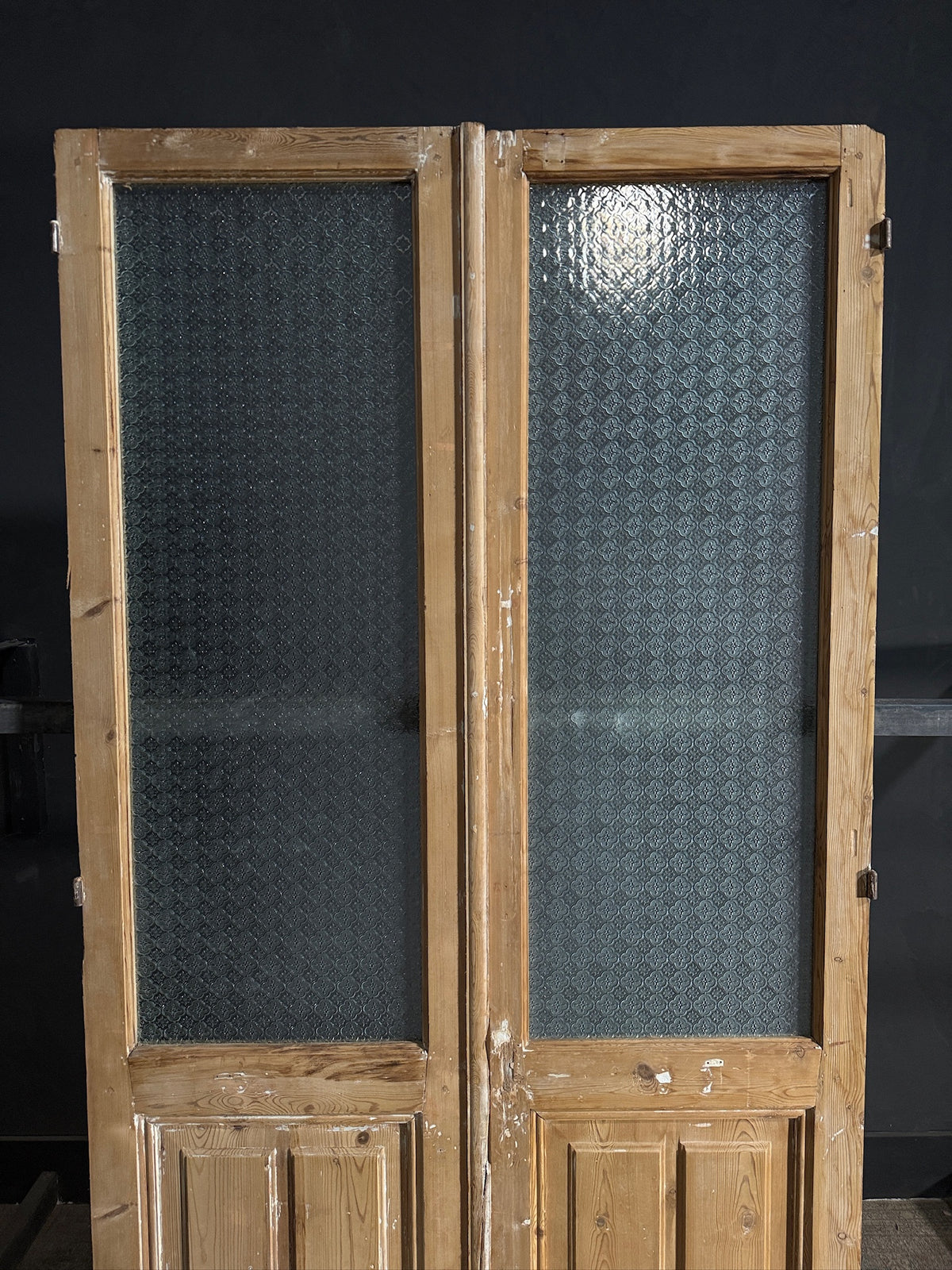 Antique Obscured Glass 1 Lite French Doors - 47.25x93.25 - N662