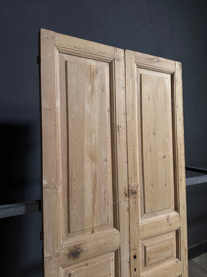 Antique 3 Panel Solid Double Doors - 44x98 - N698