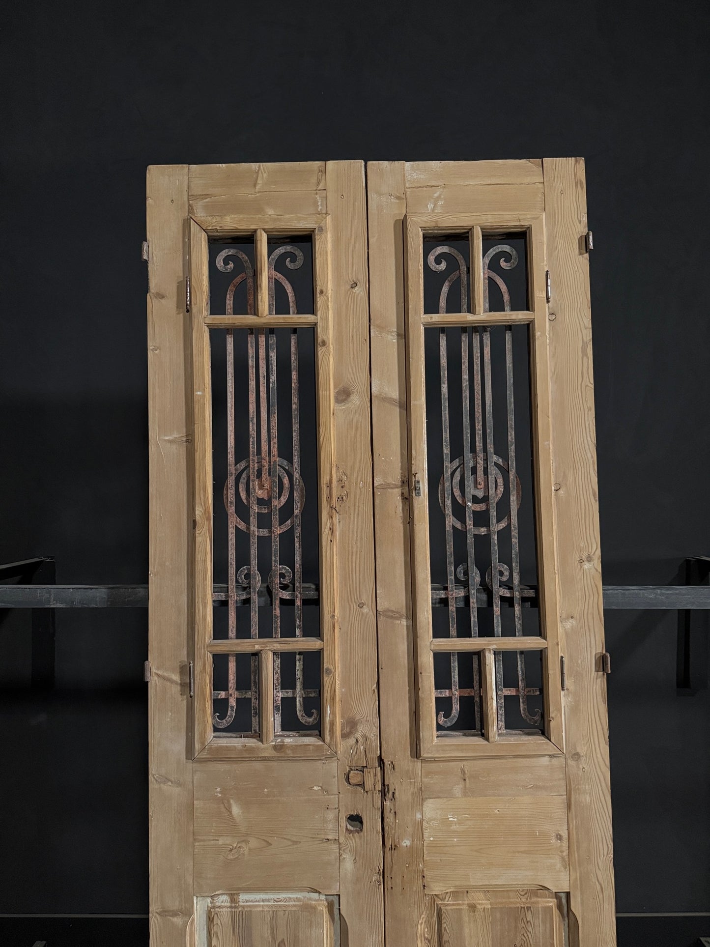 Antique Iron French Doors - 43.25x101.5 - N282