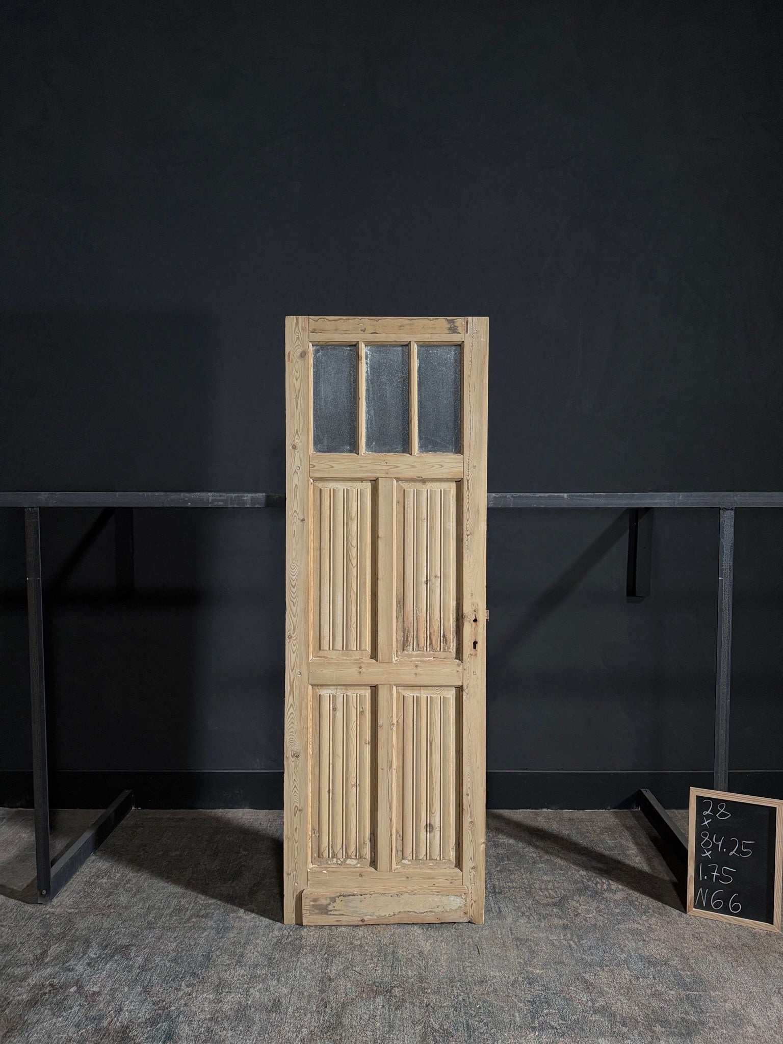 Antique Fluted 3 Lite Single Door - 28x84.25 - N66