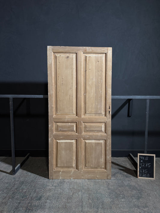 Antique 6 Panel Solid Single Door - 44.5x92.75 - N268