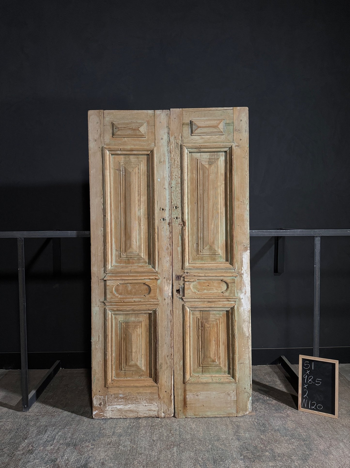 Antique 4 Panel Solid Double Doors - 51x98.5 - N120