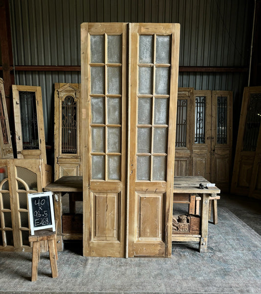 Classic Antique Glass French Doors - 40x98.5 E268 - Magnolia Antique Door Co.