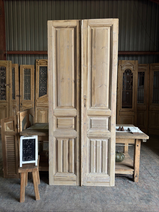 Classy Long Panel Antique French Doors - 42.5x98 E138 - Magnolia Antique Door Co.