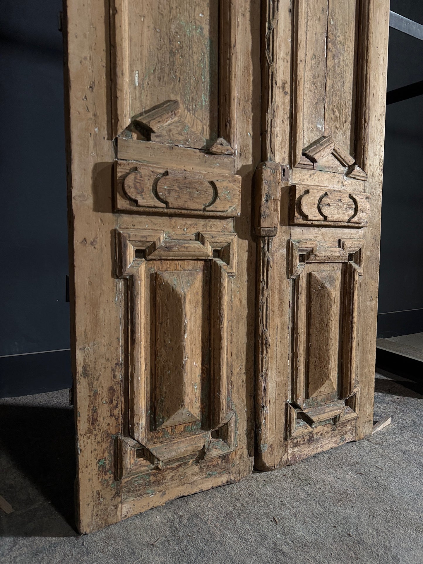 Antique 2 Panel Solid Double Doors - 41.5x95.5 - N422