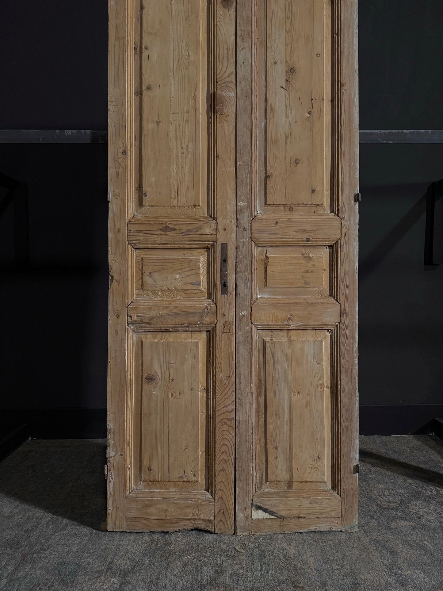 Antique Iron 3 Panel Double Doors - 37x93 - N26