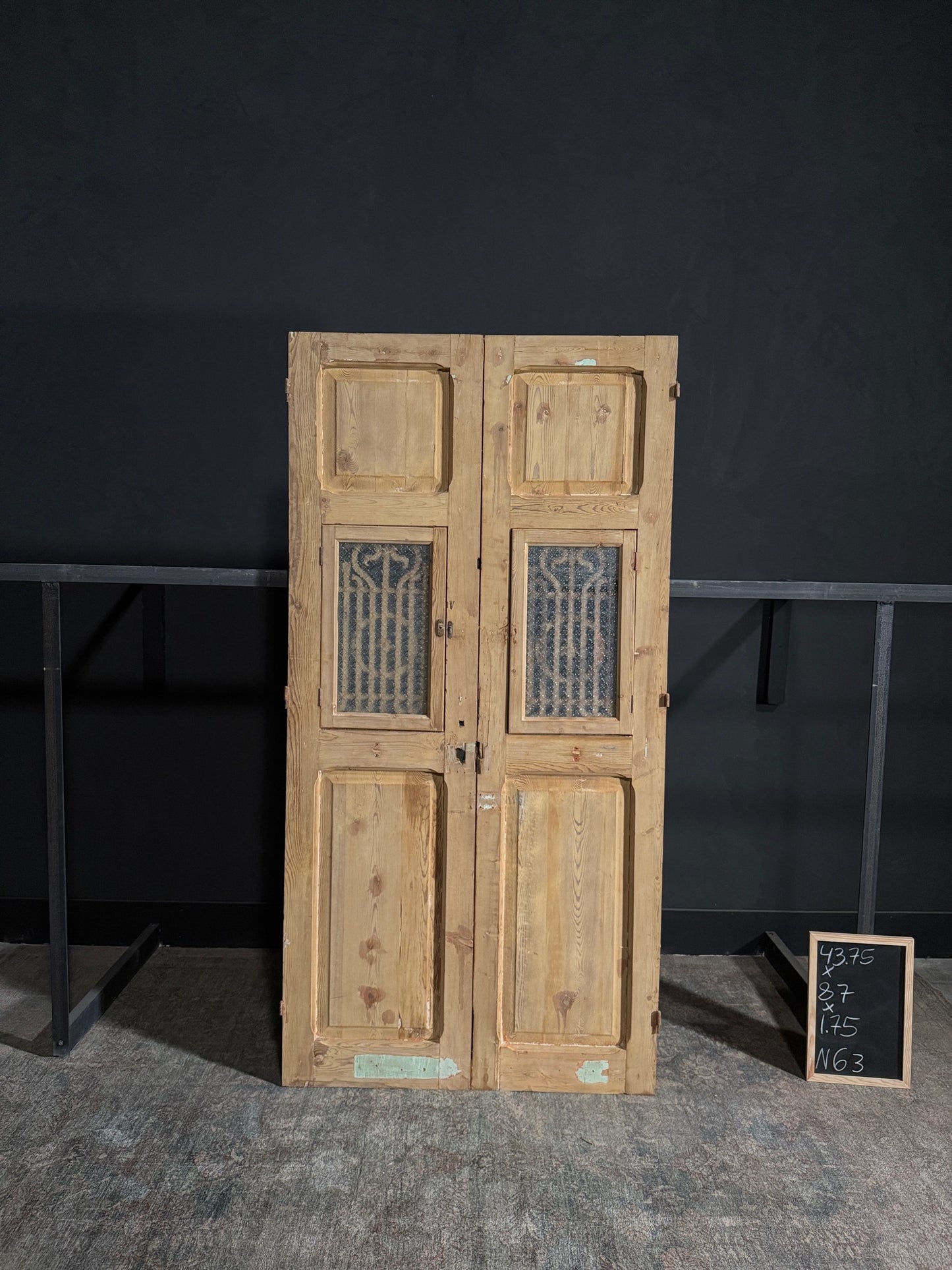 Antique Iron French Doors - 43.75x87 - N63