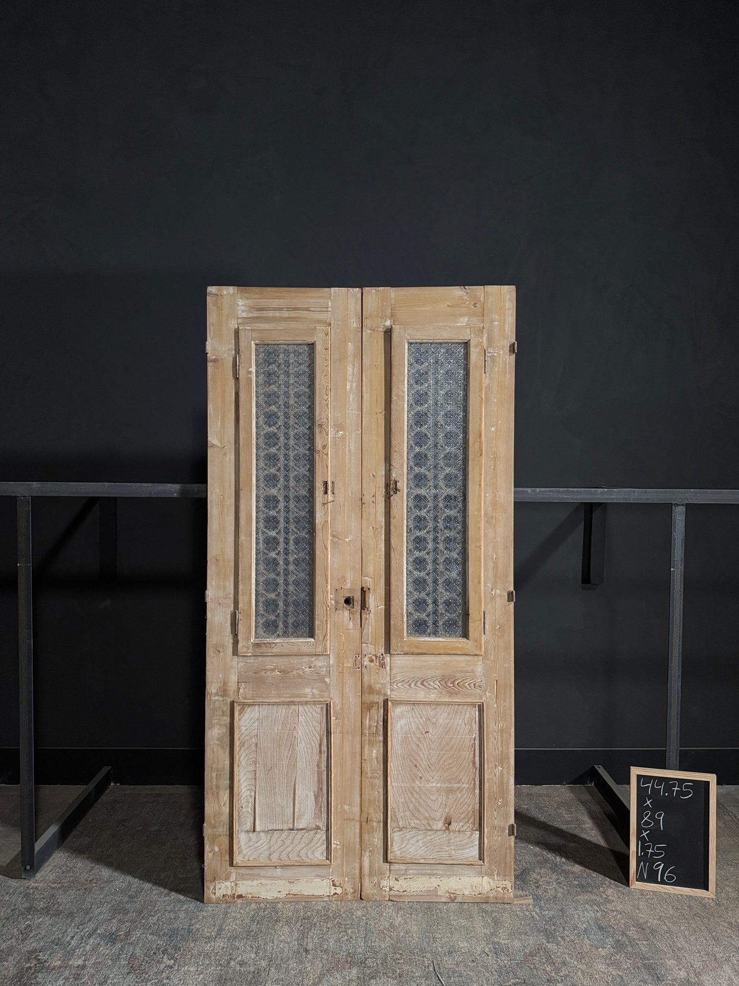 Antique Iron French Doors - 44.75x89 - N96