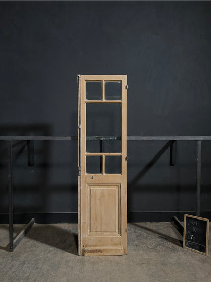 Antique Raised Panel Glass Pantry Door - 24x90 - N776