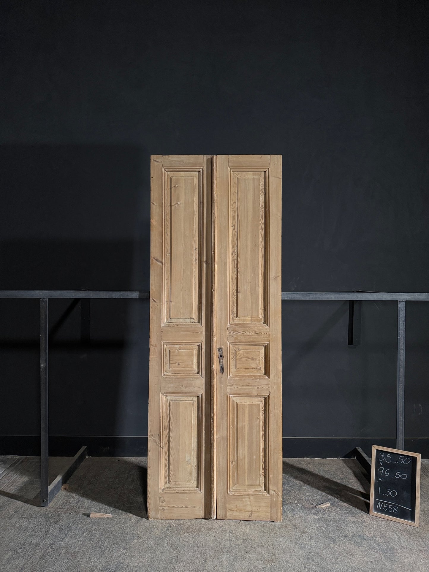 Antique 3 Panel Solid Double Doors - 35.5x96.5 - N558