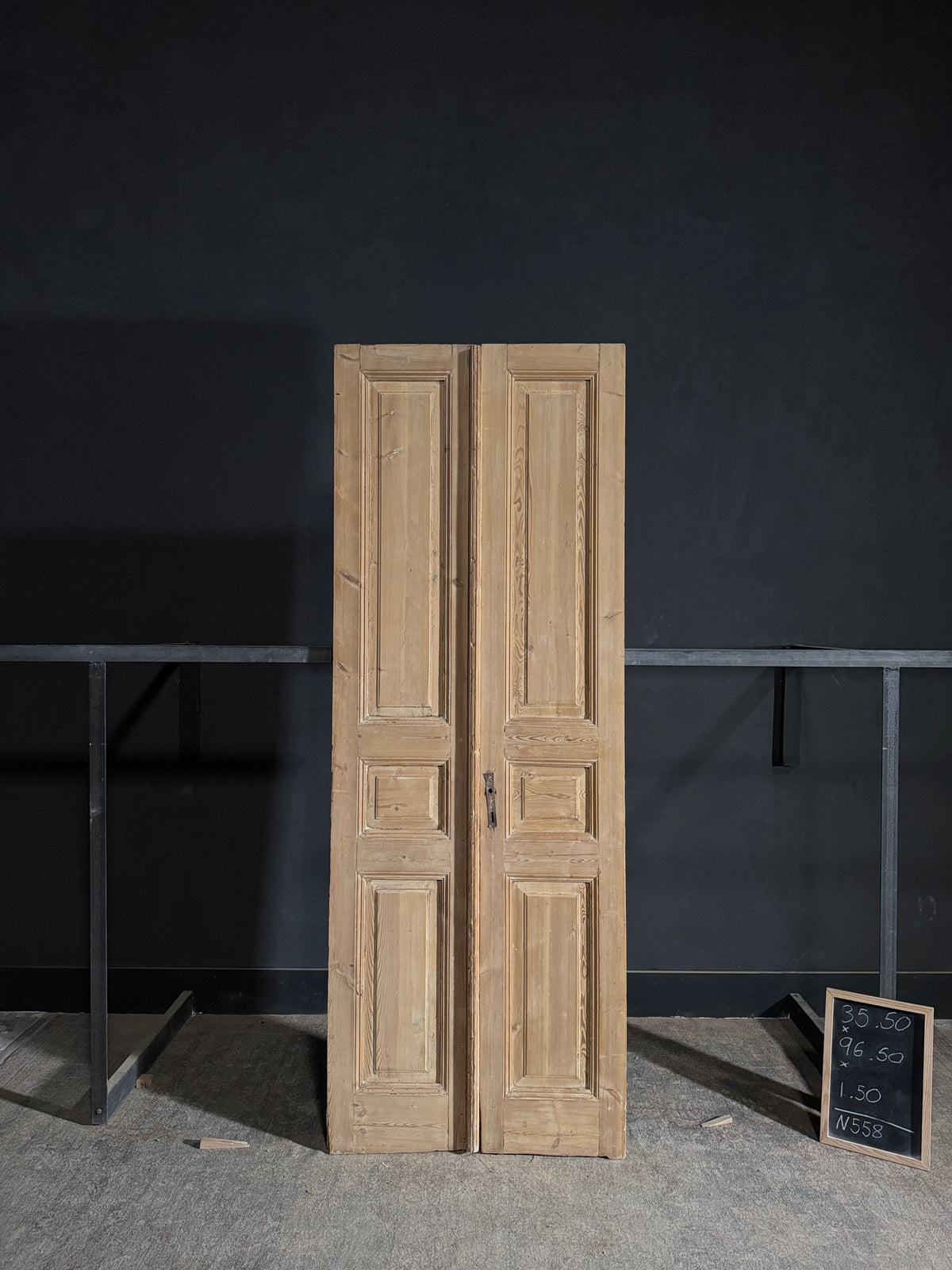 Antique 3 Panel Solid Double Doors - 35.5x96.5 - N558