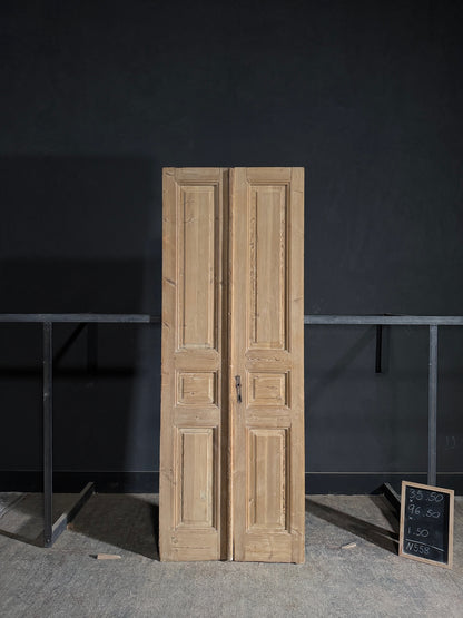 Antique 3 Panel Solid Double Doors - 35.5x96.5 - N558