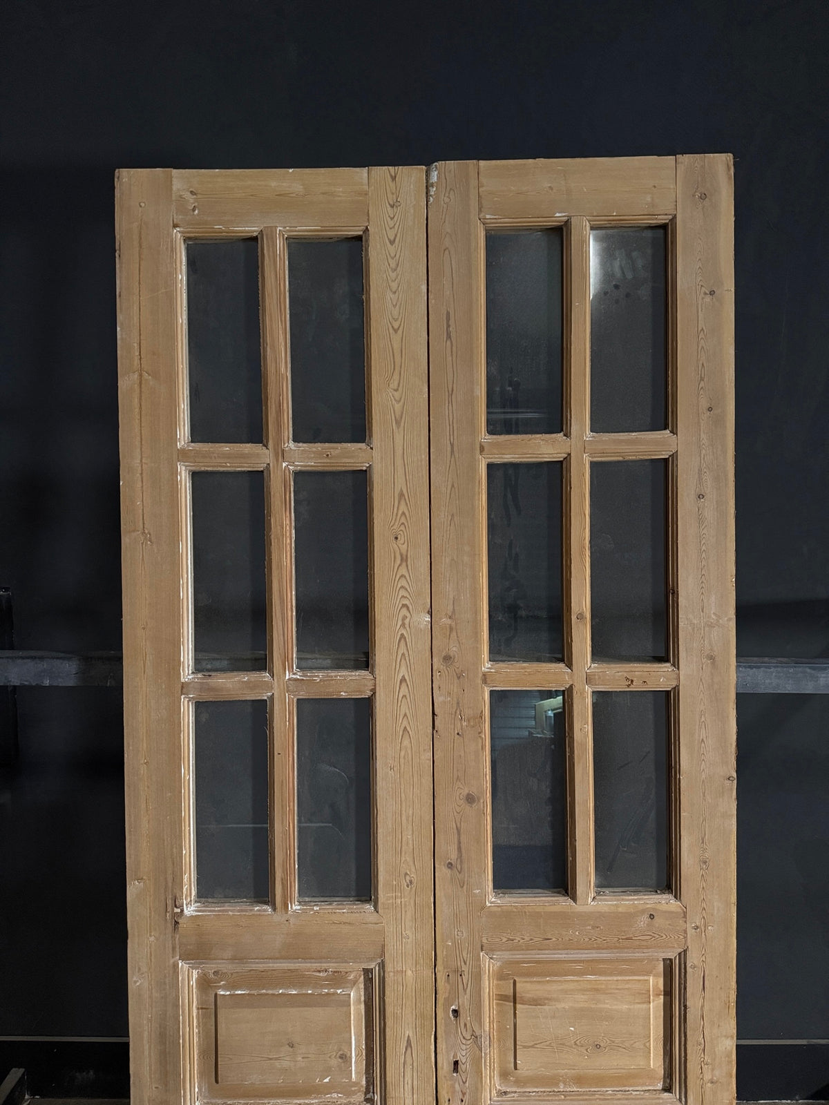 Antique Glass 6 Lite French Doors - 39.5x92 - N551