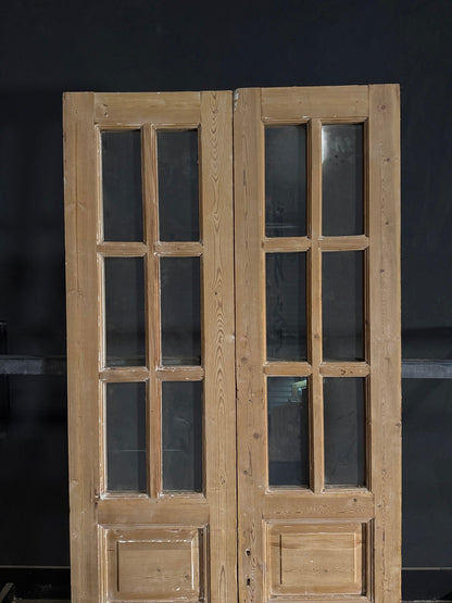 Antique Glass 6 Lite French Doors - 39.5x92 - N551