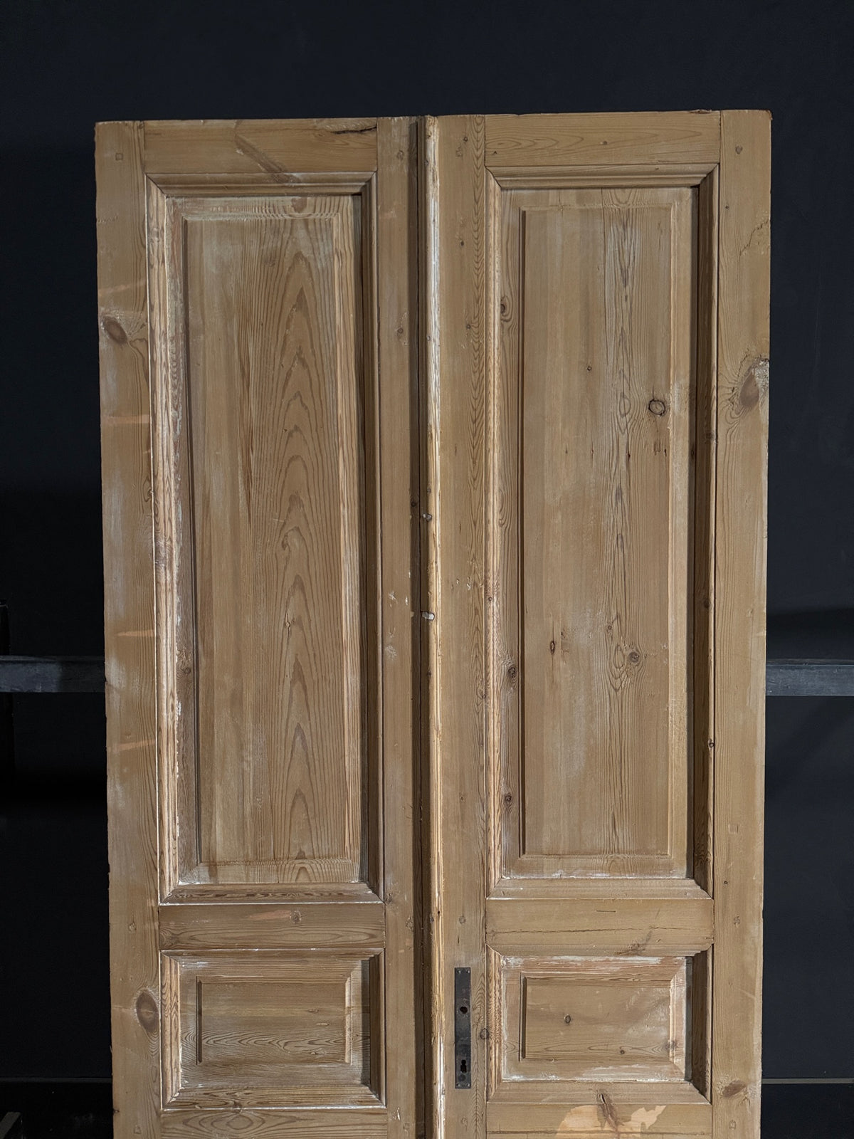 Antique 3 Panel Solid Double Doors - 39.75x92.5 - N565