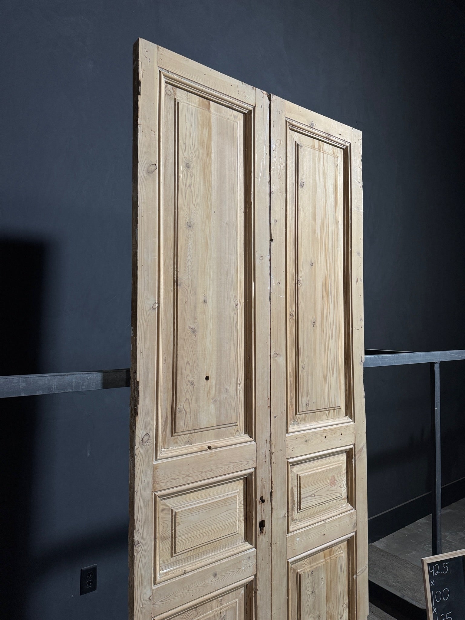 Antique 3 Panel Solid Double Doors - 42.5x100 - N239