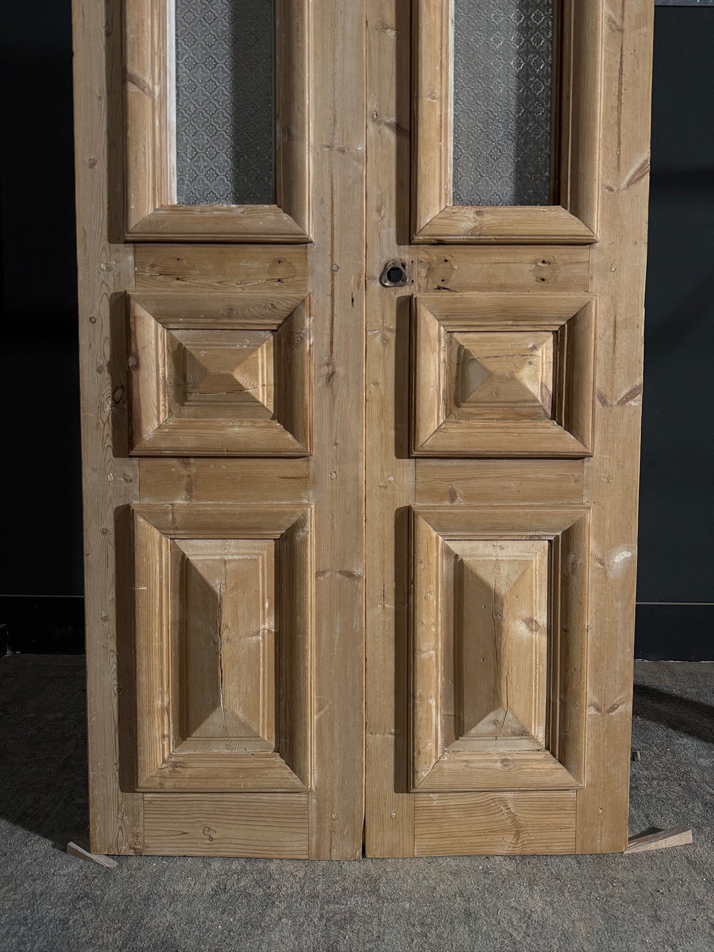 Antique Obscured Glass 1 Lite French Doors - 37x93.5 - N470
