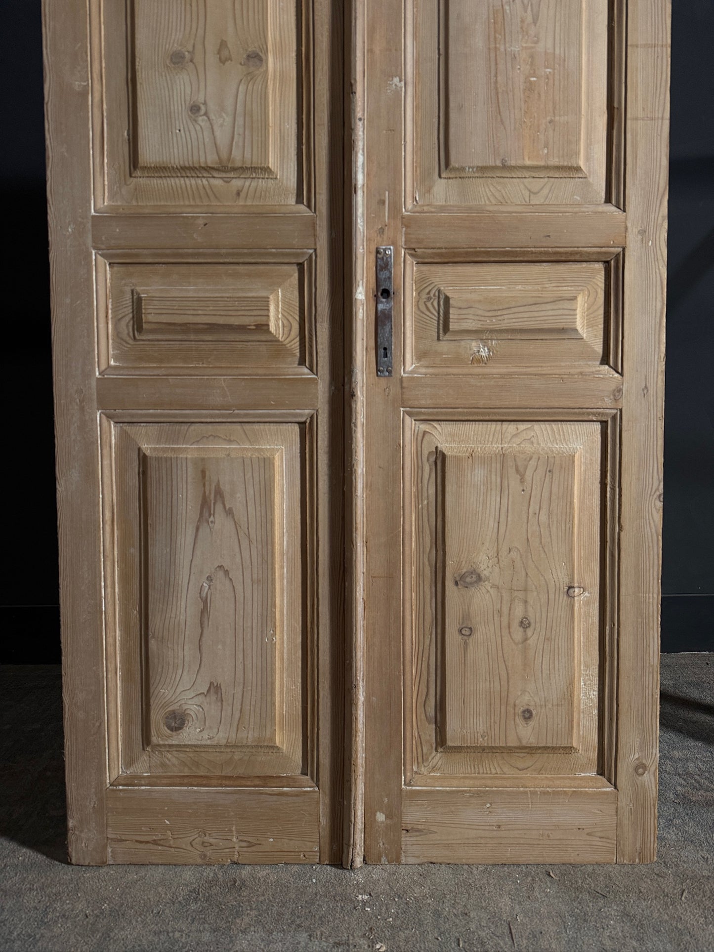 Antique 3 Panel Solid Double Doors - 40x82.75 - N642