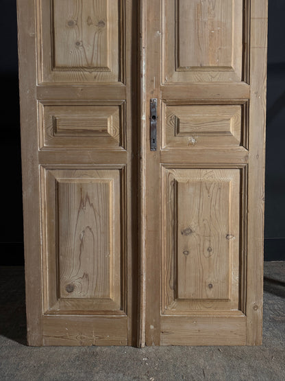 Antique 3 Panel Solid Double Doors - 40x82.75 - N642