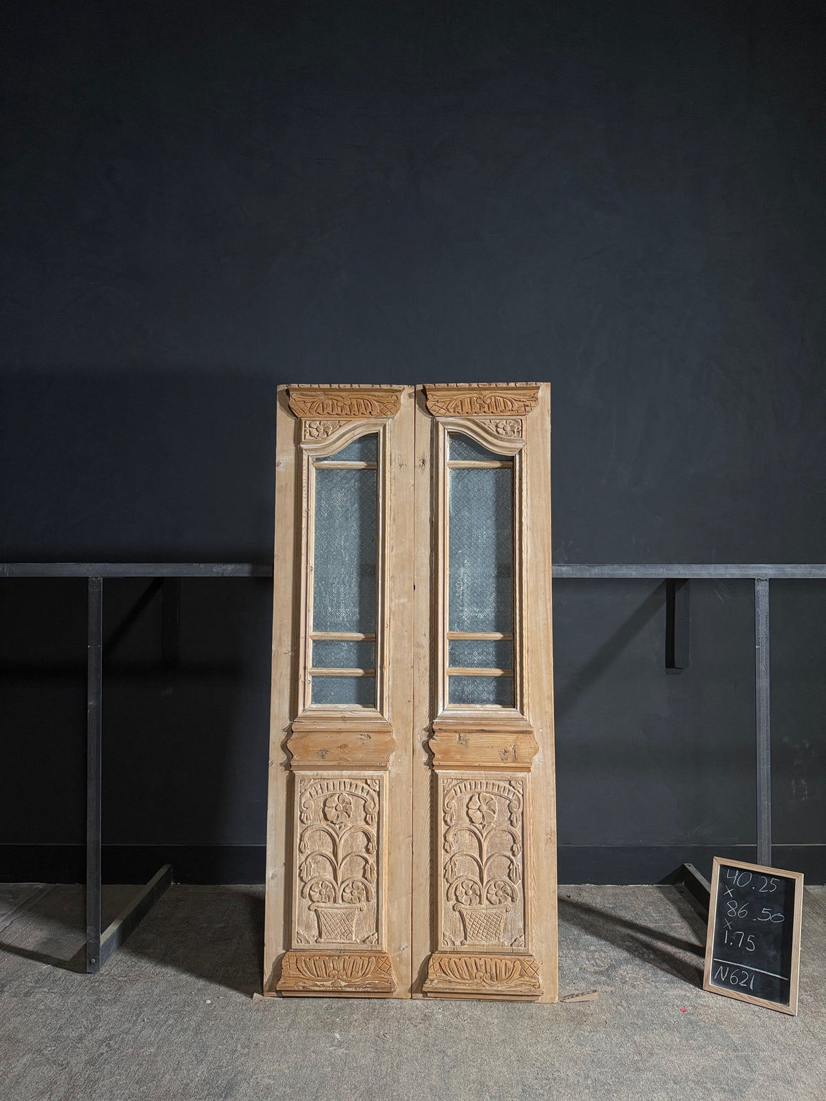 Antique Carved French Doors - 40.25x86.5 - N621