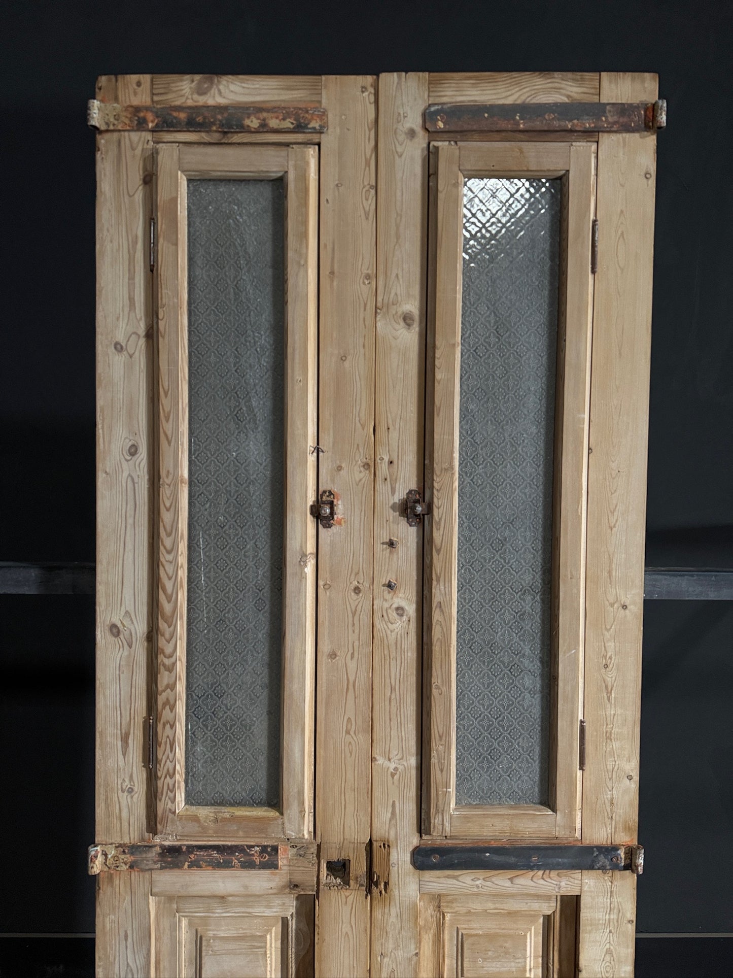Antique Obscured Glass 1 Lite French Doors - 37x93.5 - N470