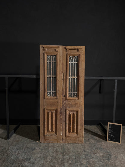 Antique Iron French Doors - 39x86 - N40