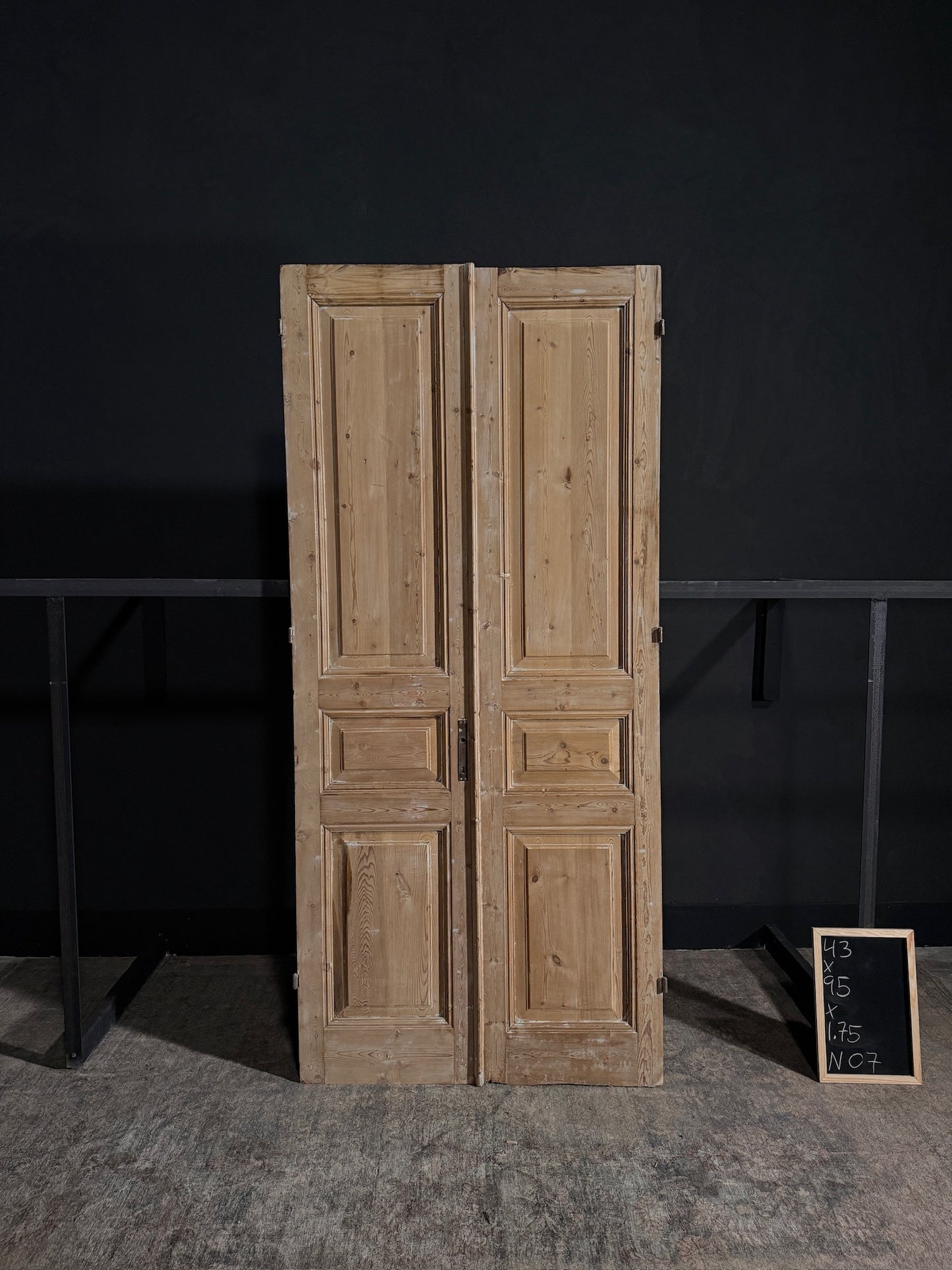Antique Iron 3 Panel Double Doors - 50x95 - N07
