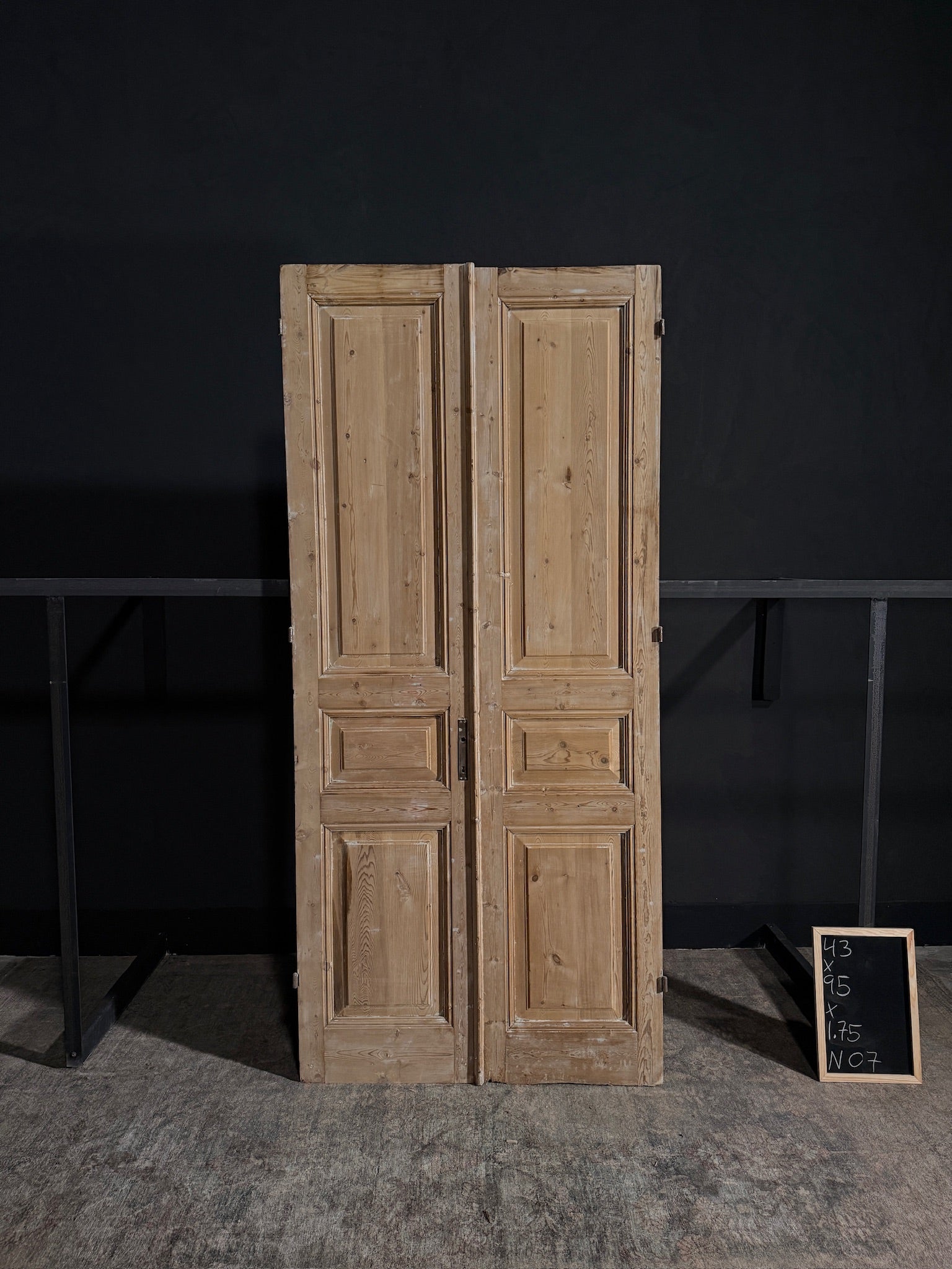 Antique Iron 3 Panel Double Doors - 50x95 - N07
