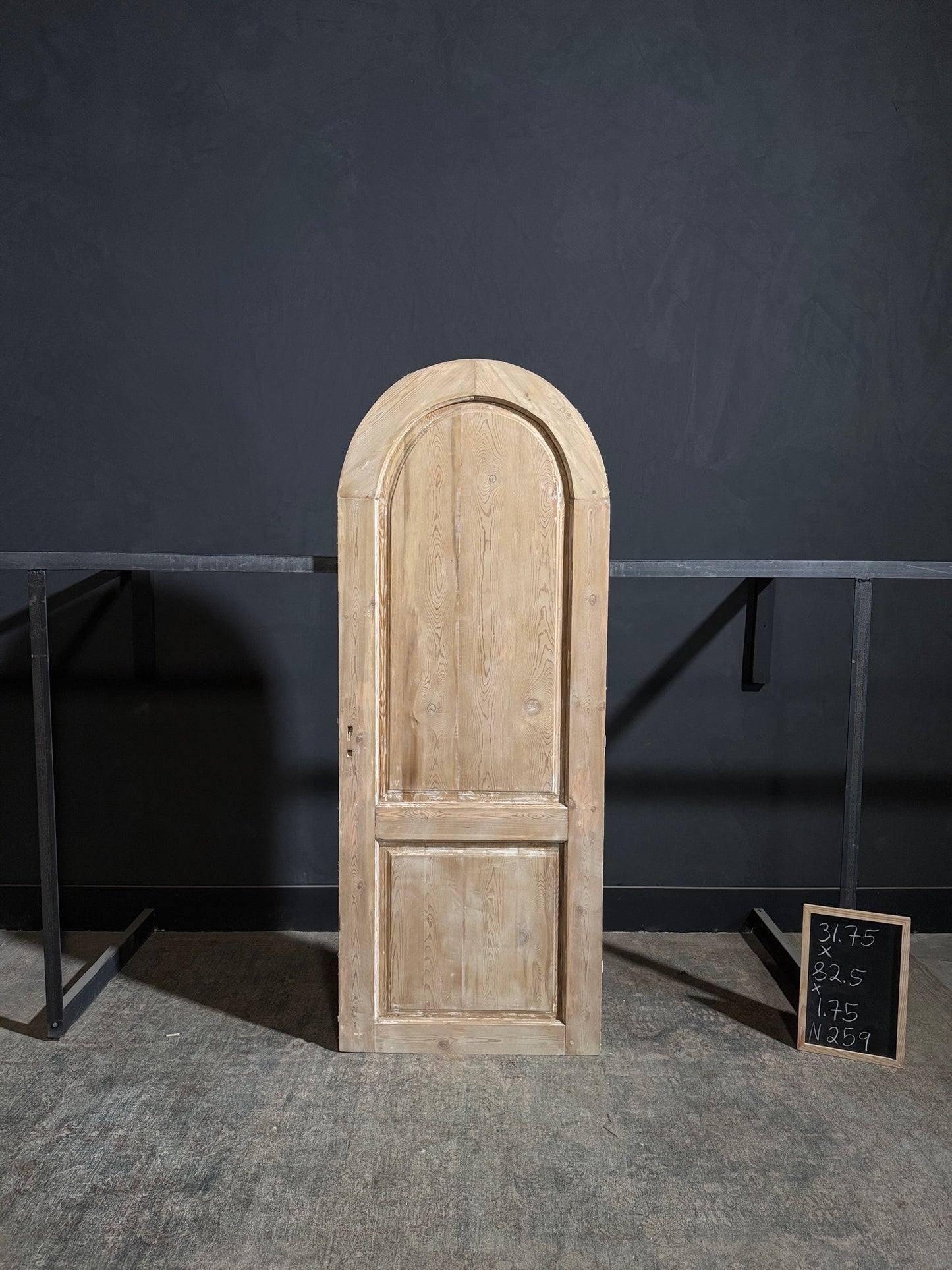 Antique 2 Panel Arched Solid Single Door - 31.75x82.5 - N259