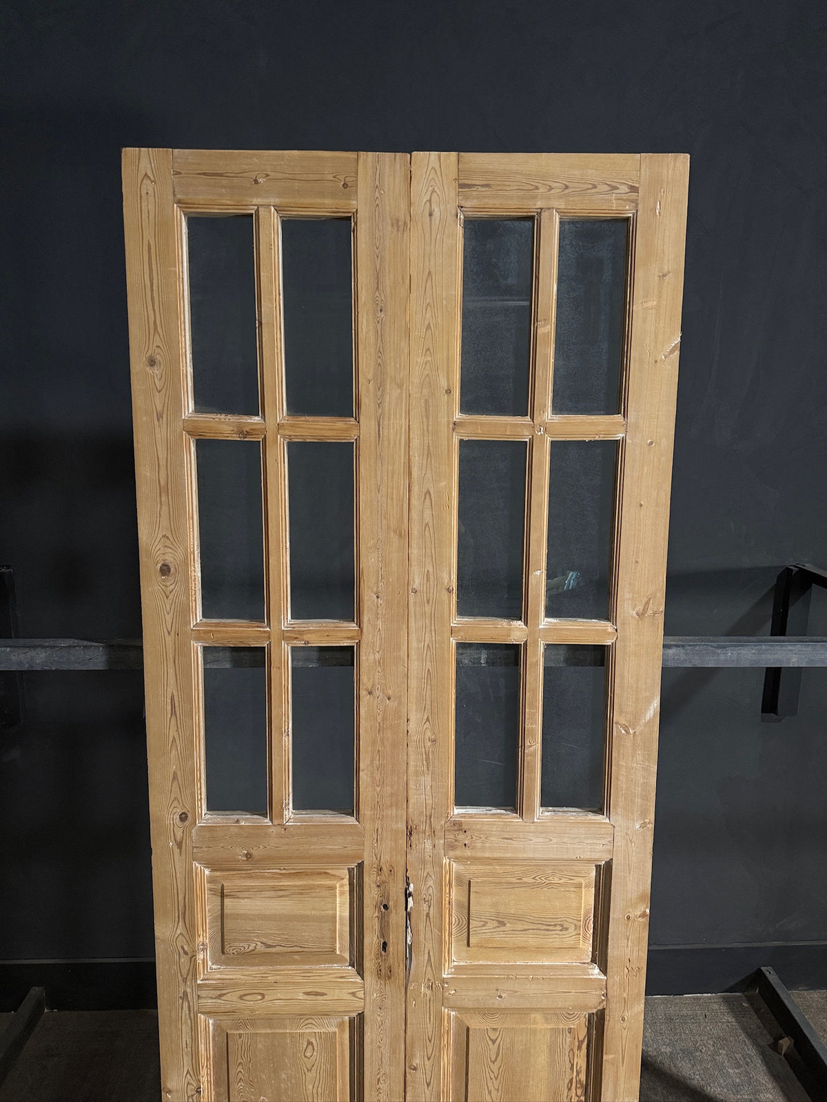 Antique Glass 6 Lite French Doors - 39.75x95.25 - N663