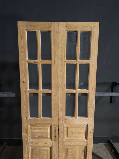 Antique Glass 6 Lite French Doors - 39.75x95.25 - N663