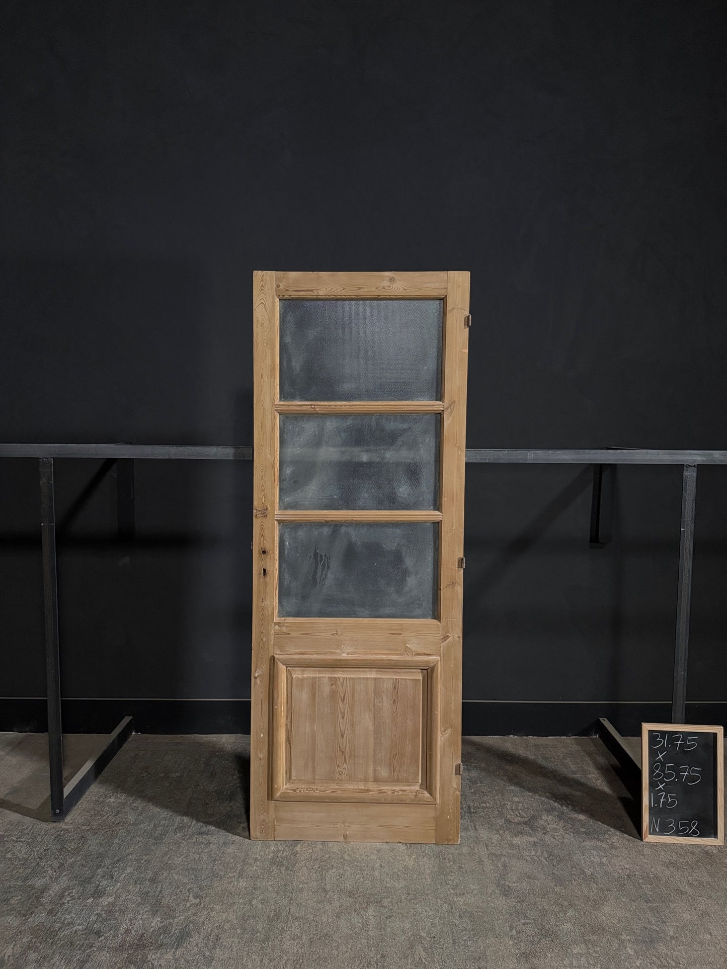 Antique Obscured Glass 3 Lite Single Door - 31.75x85.75 - N358