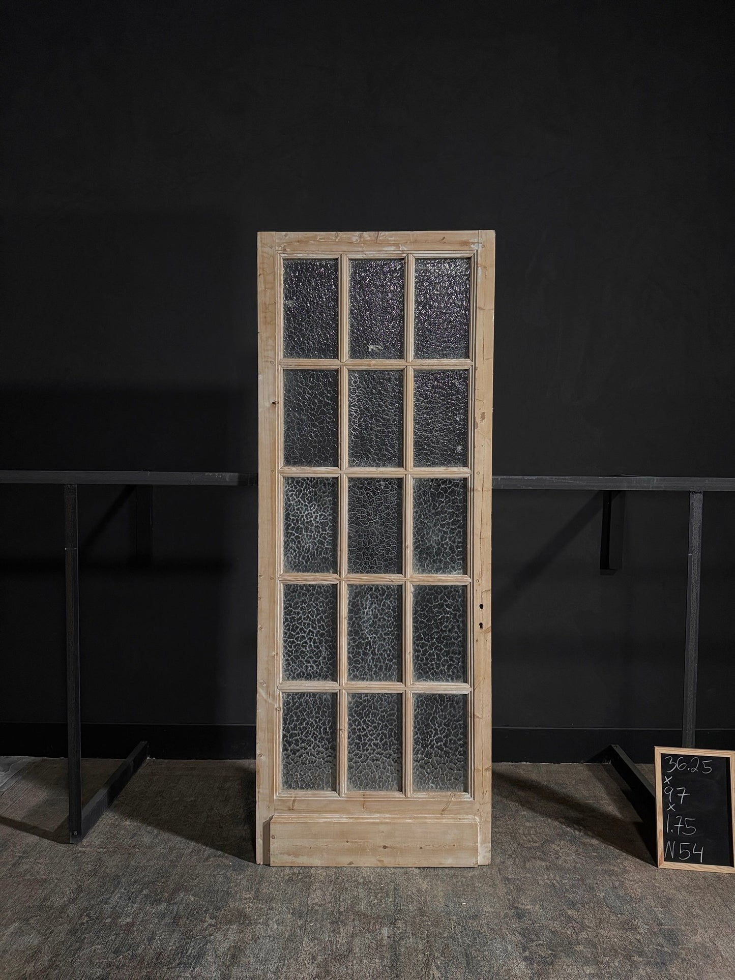 Antique Obscured Glass 15 Lite Single Door - 36.25x97 - N54