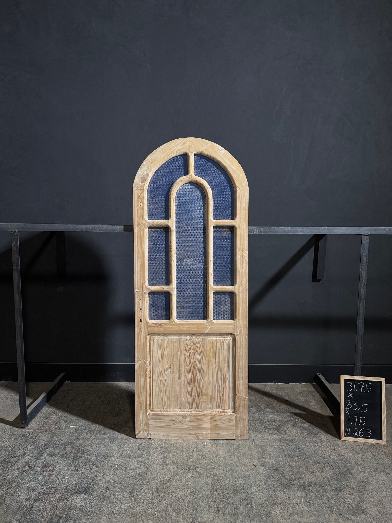 Antique Obscured Glass 7 Lite Arched Single Door - 31.75x83.5 - N263