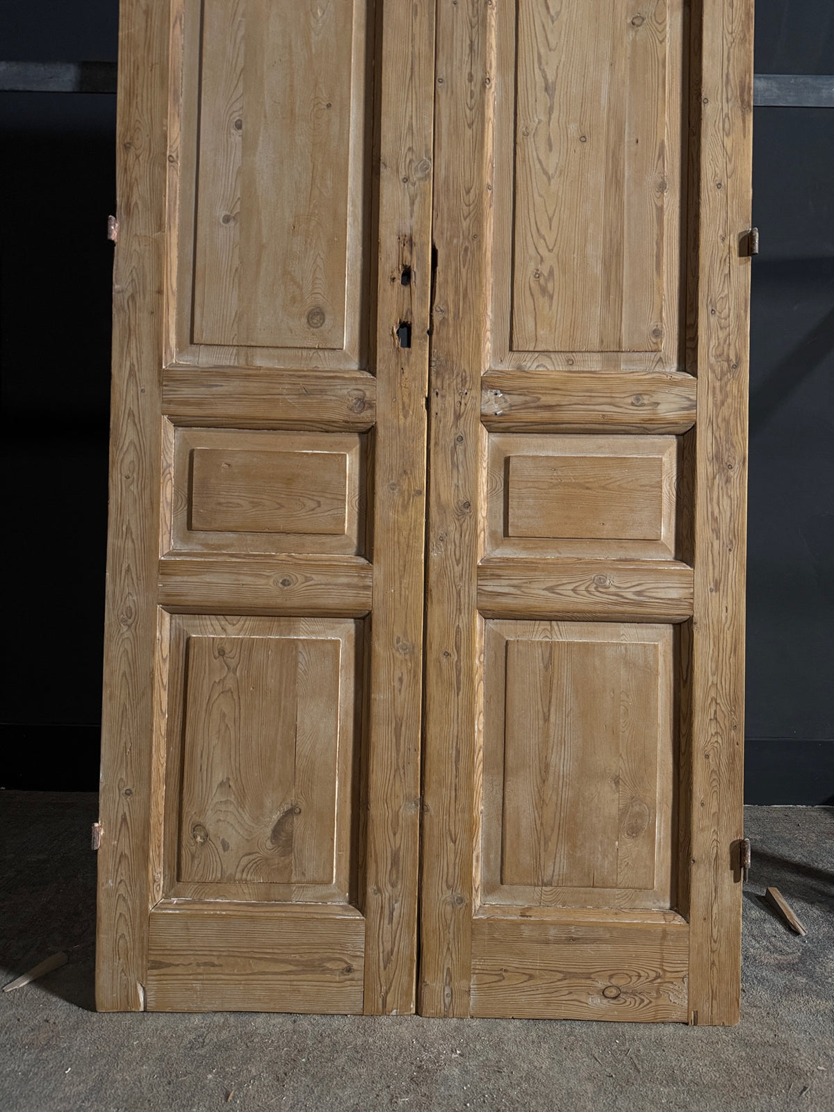Antique 3 Panel Solid Double Doors - 39.5x92.5 - N622
