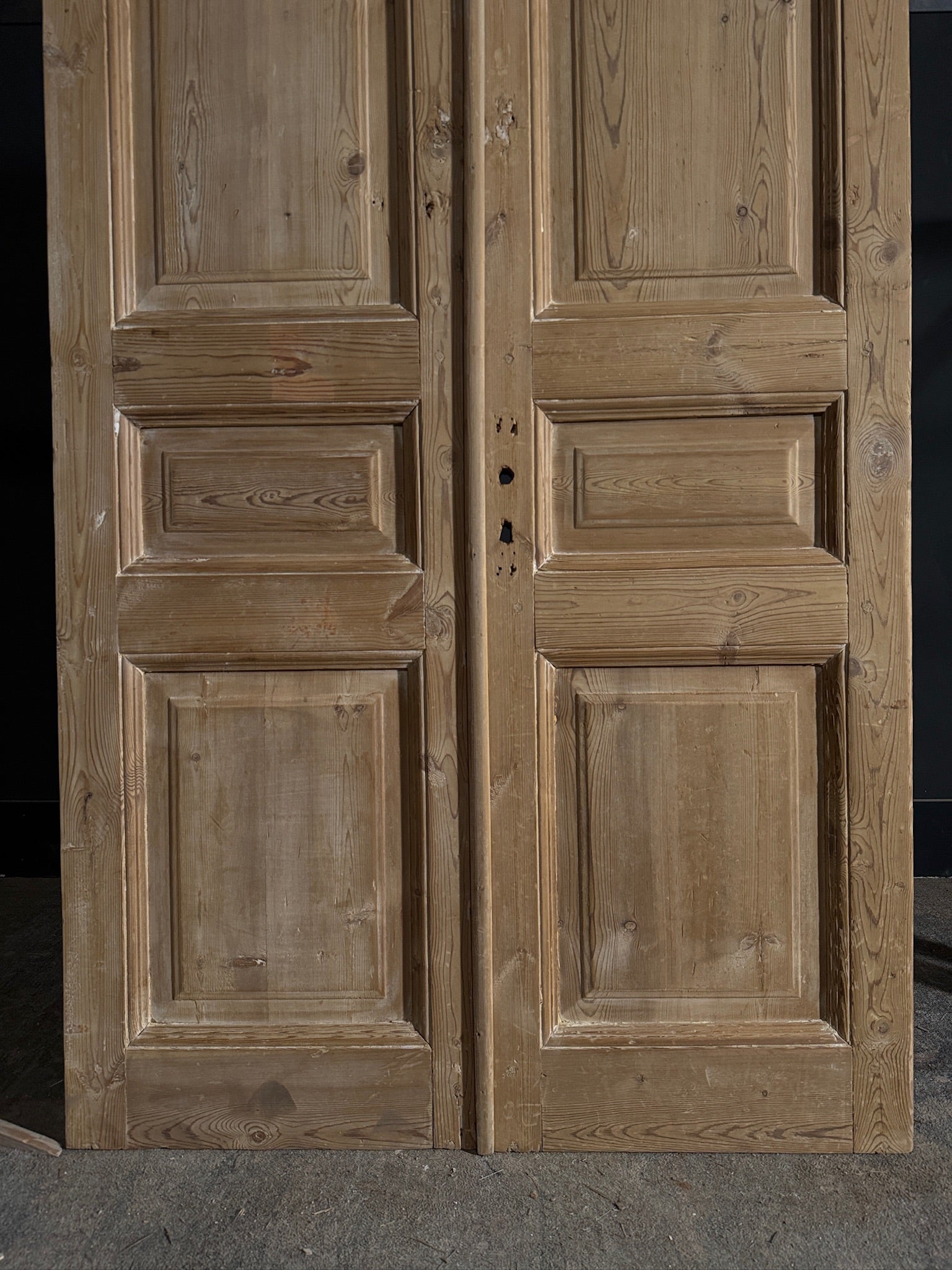Antique 3 Panel Solid Double Doors - 42.75x88 - N578