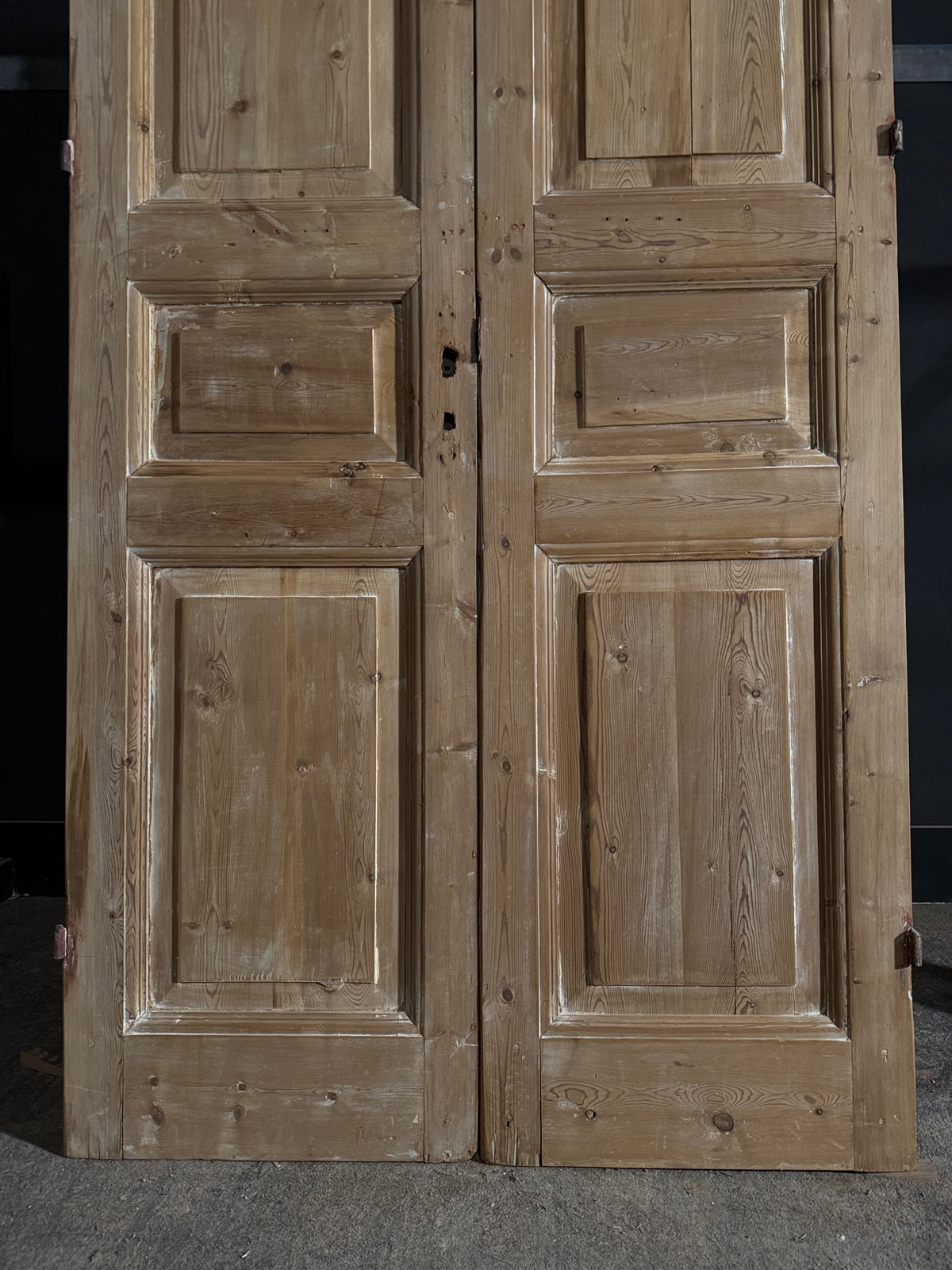 Antique 3 Panel Solid Double Doors - 44x98 - N554