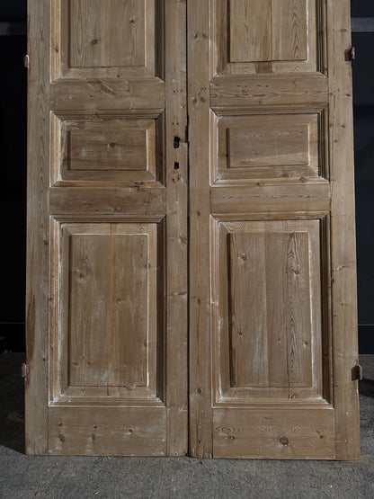 Antique 3 Panel Solid Double Doors - 44x98 - N554