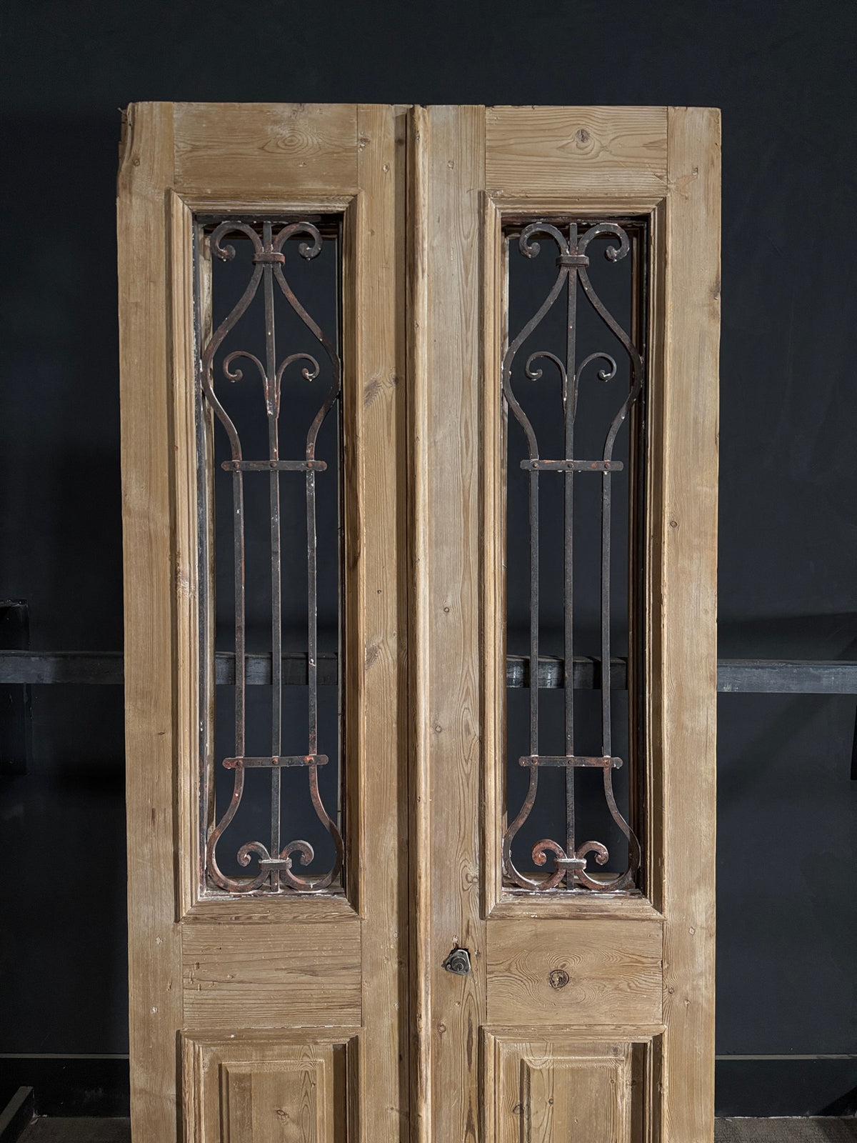 Antique Iron French Doors - 39.25x96.5 - N508