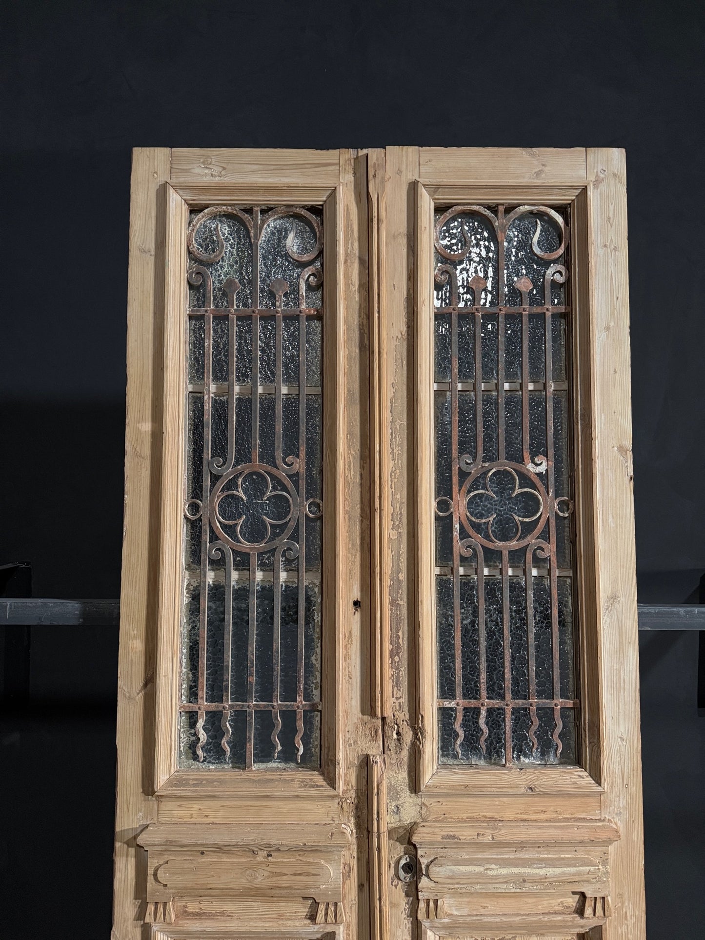Antique Iron French Doors - 44x100.75 - N105