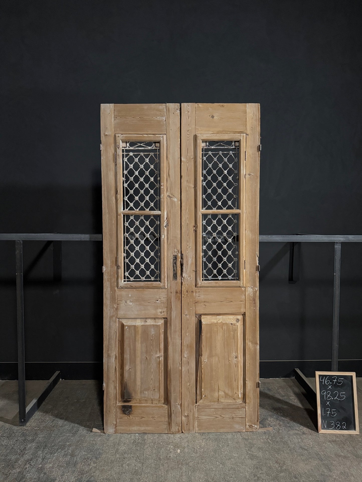 Antique Iron French Doors - 46.75x98.25 - N382