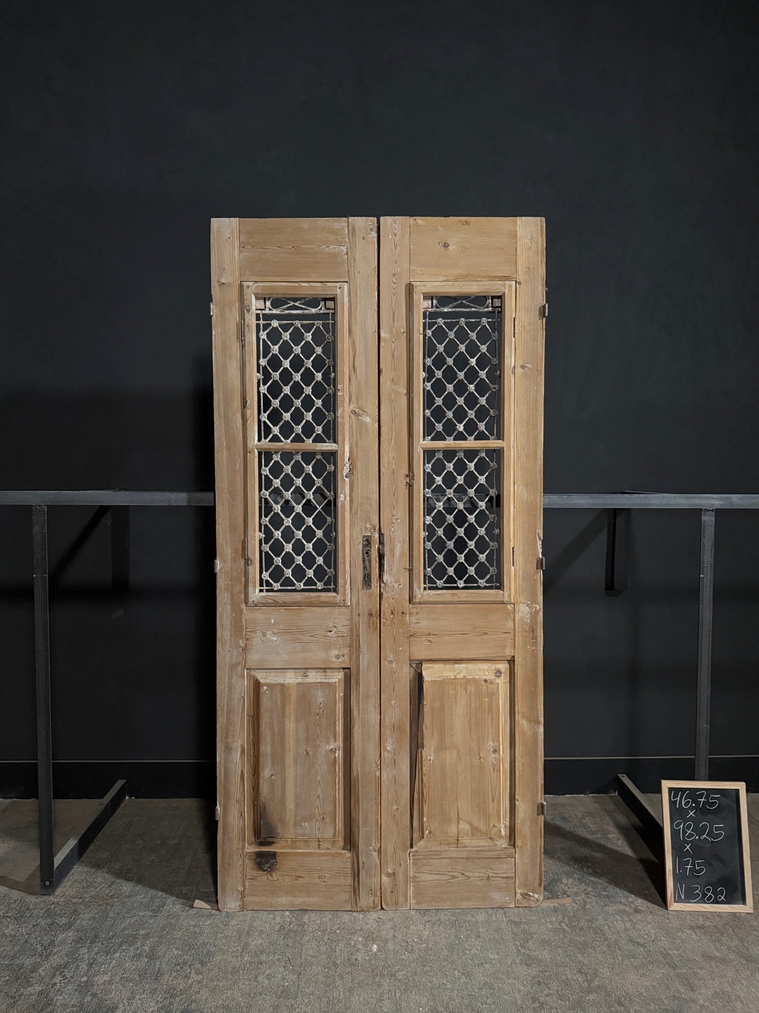 Antique Iron French Doors - 46.75x98.25 - N382