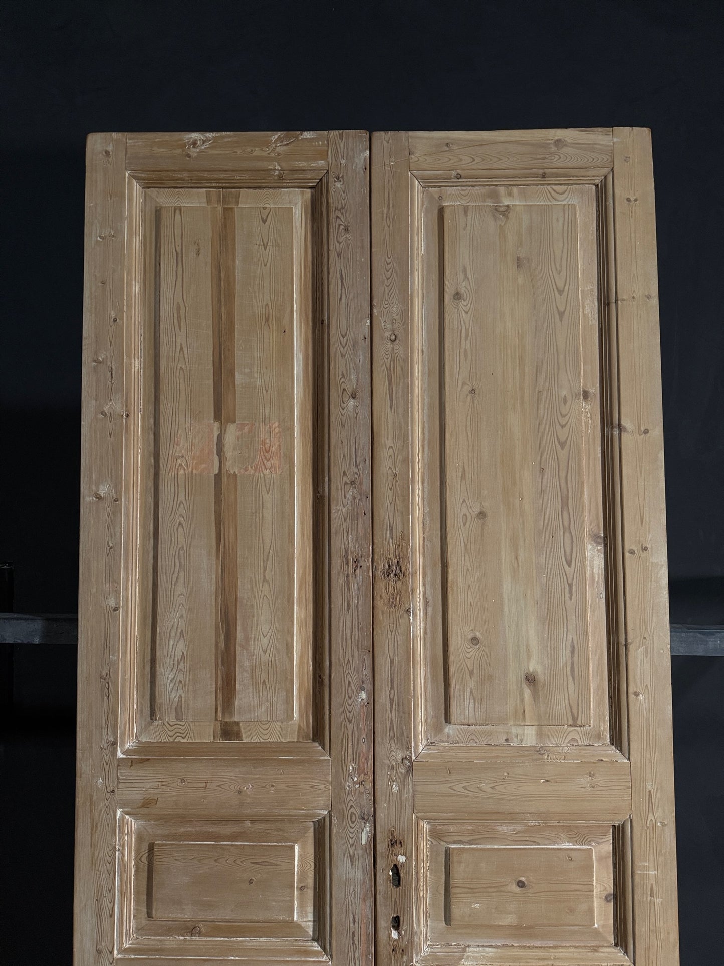 Antique 3 Panel Solid Double Doors - 44x98 - N554