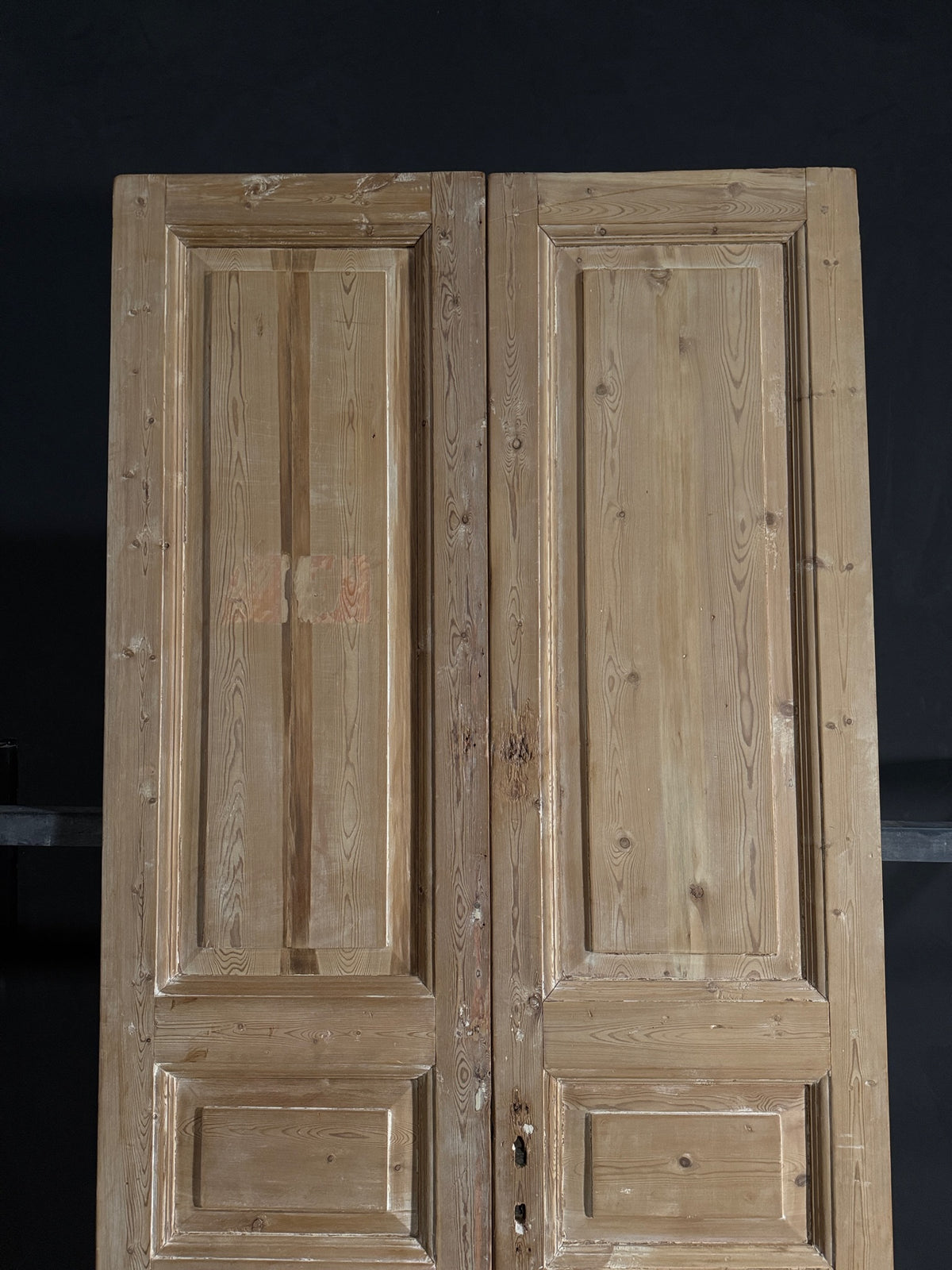 Antique 3 Panel Solid Double Doors - 44x98 - N554