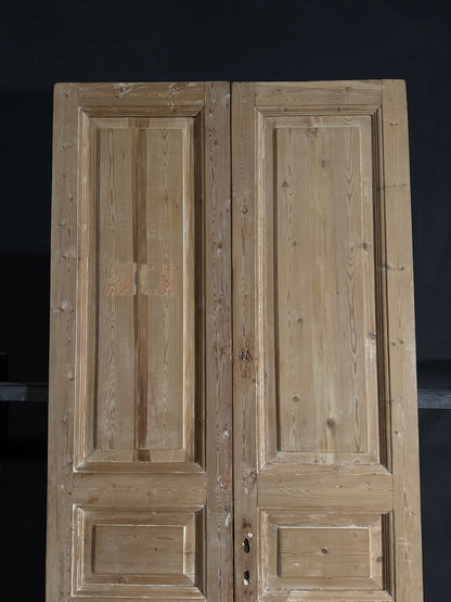 Antique 3 Panel Solid Double Doors - 44x98 - N554