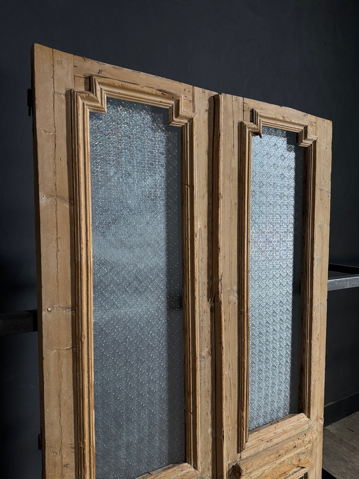 Antique Fluted 1 Lite French Doors - 46.5x87.5 - N628