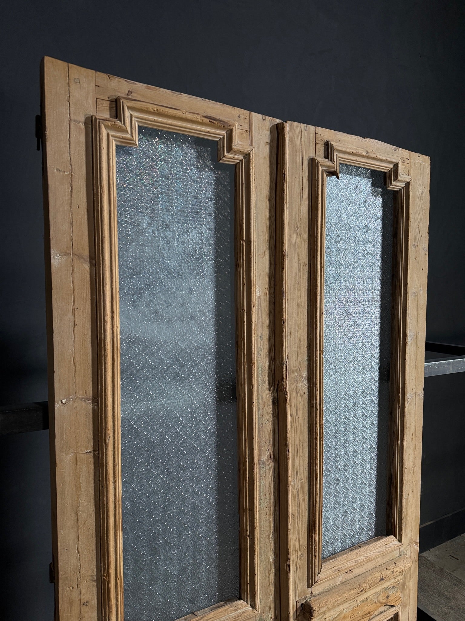 Antique Fluted 1 Lite French Doors - 46.5x87.5 - N628