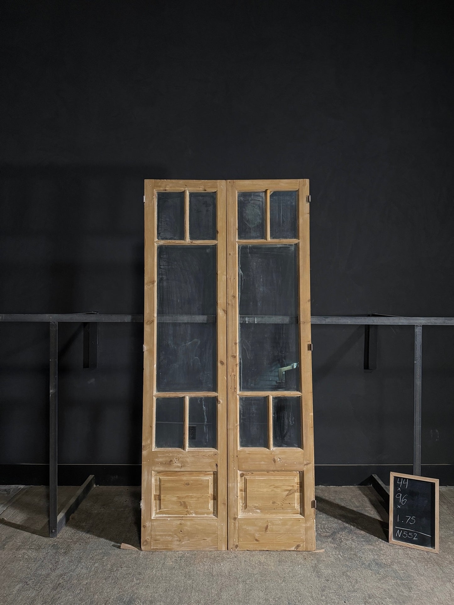 Antique Glass 5 Lite French Doors - 44x96 - N552